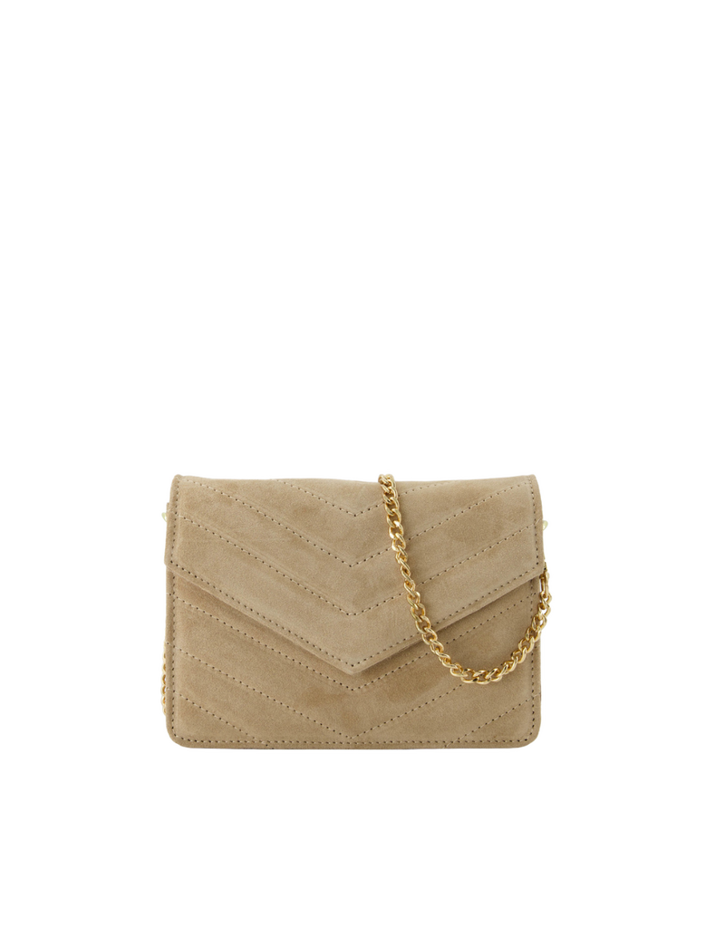 21Jewelz Tasje met gestikt patroon - suede beige