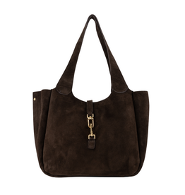 21Jewelz Luxe suede shopper met gouden details - suede bruin