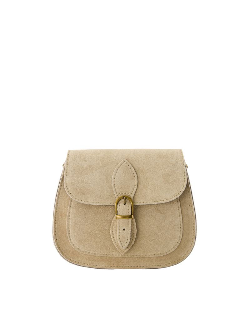 21Jewelz Halfronde suede tas met gesp - suede beige