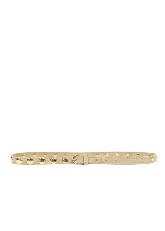 21Jewelz Suede riem met gouden studs - warm beige