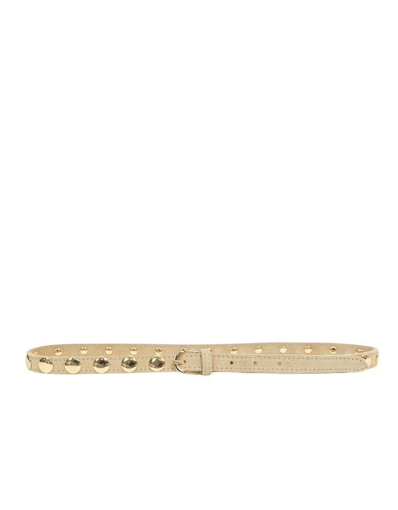 21Jewelz Suede riem met gouden studs - warm beige