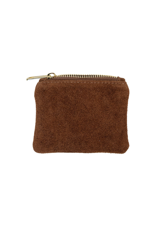 21Jewelz Suede beursje met gouden rits - bruin