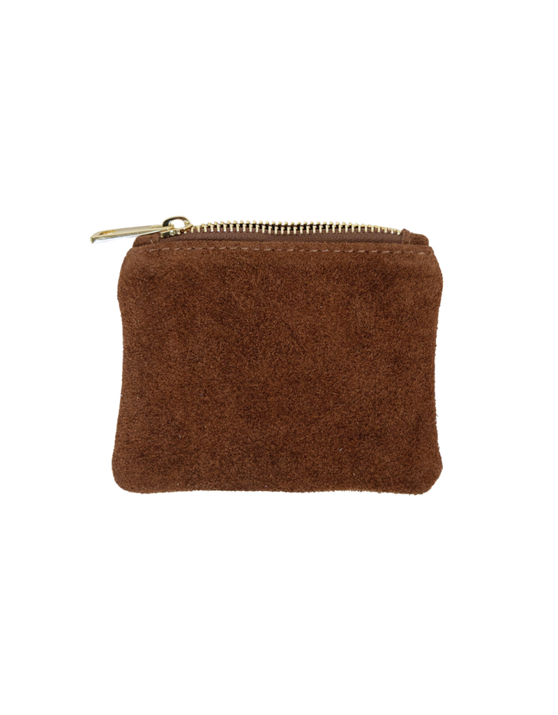 21Jewelz Suede beursje met gouden rits - bruin