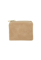 21Jewelz Suede beursje met gouden rits - donker beige