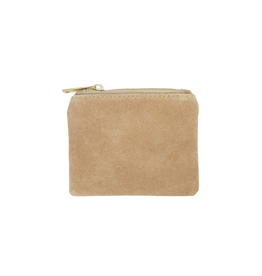 21Jewelz Suede beursje met gouden rits - donker beige