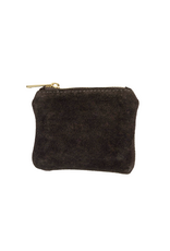21Jewelz Suede beursje met gouden rits - donkerbruin