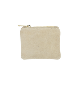21Jewelz Suede beursje met gouden rits - licht beige