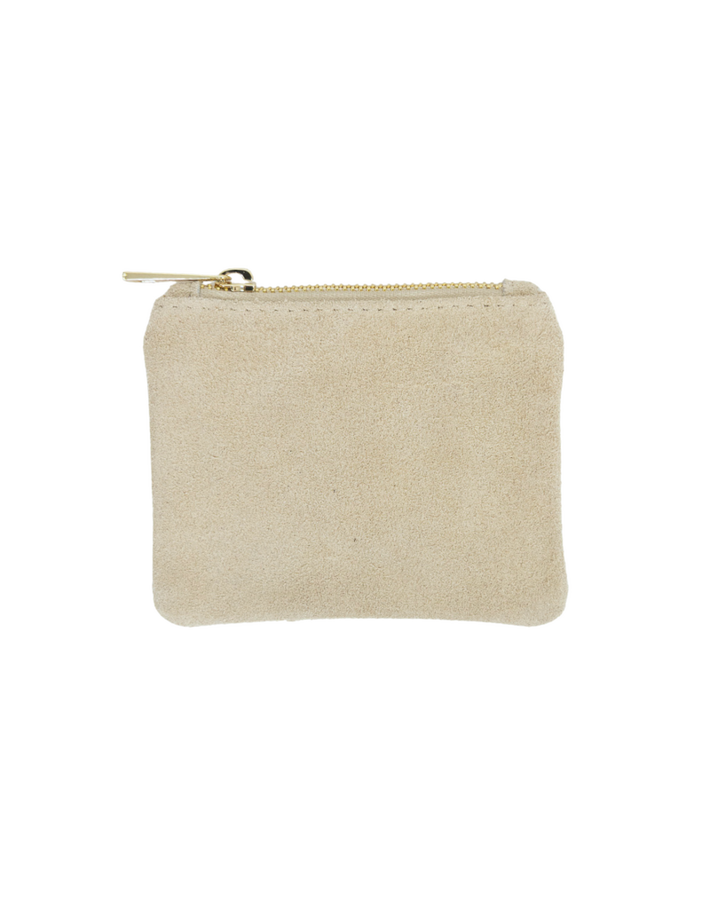 21Jewelz Suede beursje met gouden rits - licht beige
