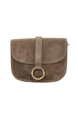 21Jewelz Basic tas met gouden ring - suede taupe