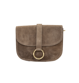 21Jewelz Basic tas met gouden ring - suede taupe