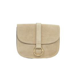 21Jewelz Basic tas met gouden ring - suede beige