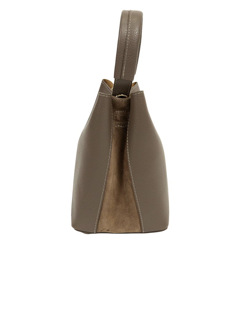21Jewelz Bucket tas met gouden details - donkertaupe