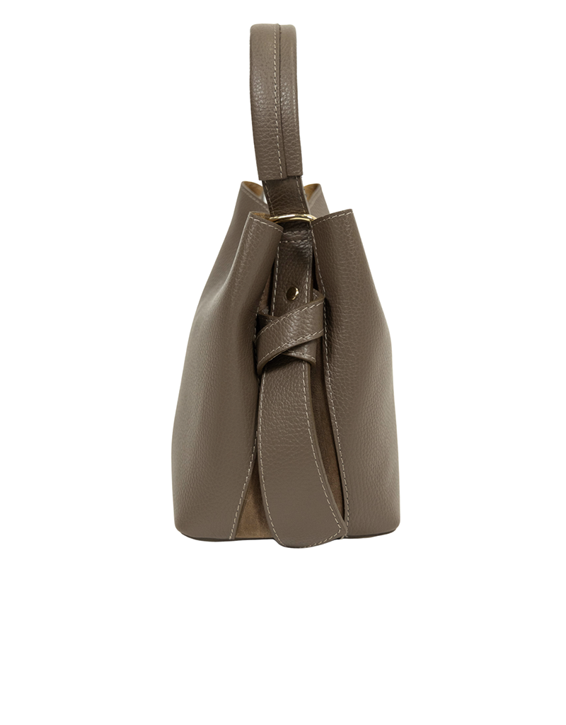 21Jewelz Bucket tas met gouden details - donkertaupe