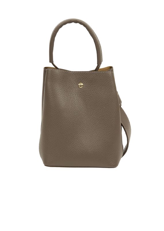 21Jewelz Bucket tas met gouden details - donkertaupe