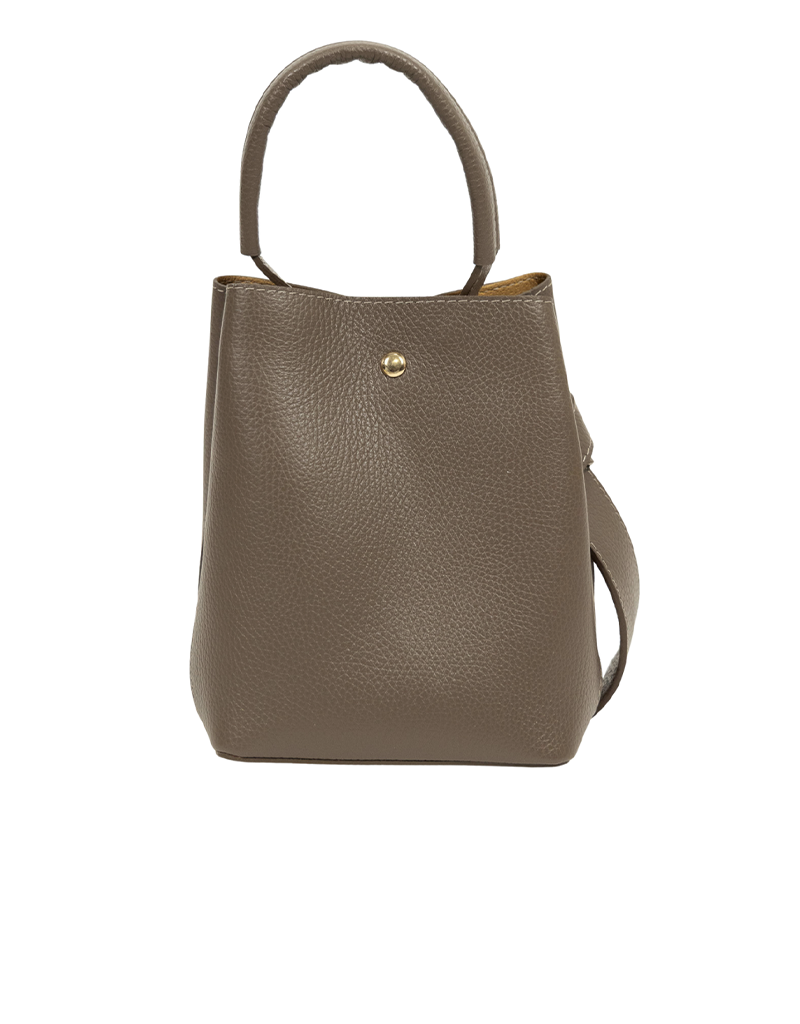 21Jewelz Bucket tas met gouden details - donkertaupe