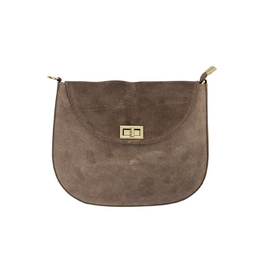 21Jewelz Middel grote tas met gouden sluiting - suede taupe