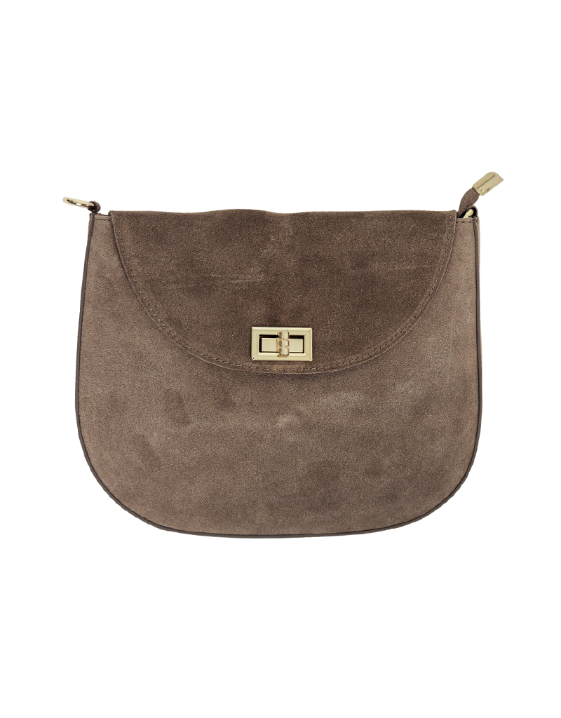 21Jewelz Middel grote tas met gouden sluiting - suede taupe