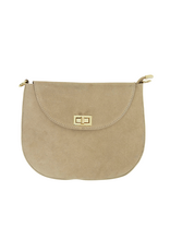 21Jewelz Middel grote tas met gouden sluiting - suede beige