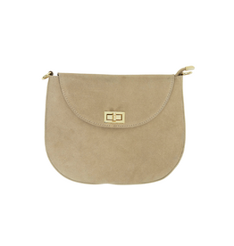 21Jewelz Middel grote tas met gouden sluiting - suede beige