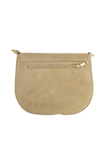 21Jewelz Middel grote tas met gouden sluiting - suede beige