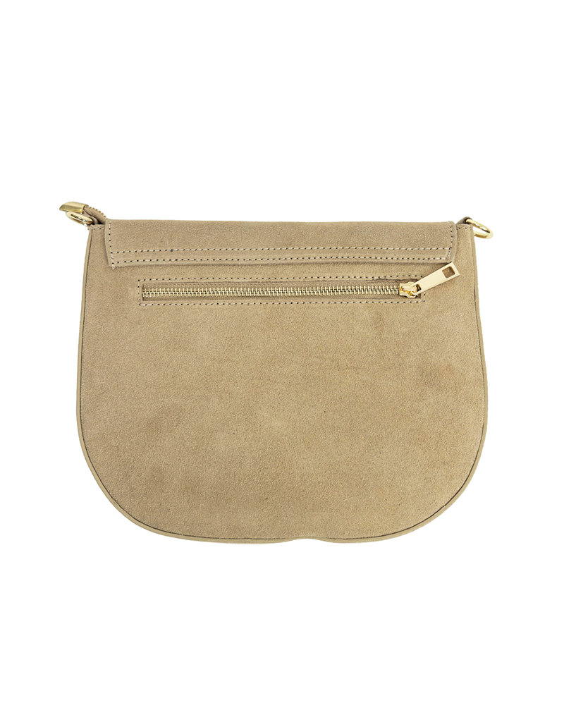 21Jewelz Middel grote tas met gouden sluiting - suede beige