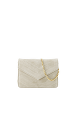 21Jewelz Tasje met gestikt patroon - suede ecru