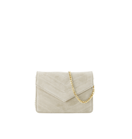 21Jewelz Tasje met gestikt patroon - suede ecru
