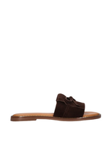 21Jewelz Tango | Slipper Audrey met franjes - suede bruin