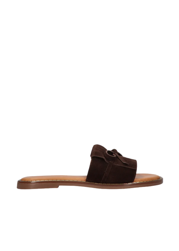 21Jewelz Tango | Slipper Audrey met franjes - suede bruin