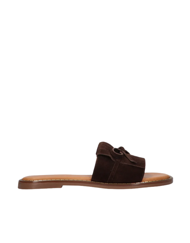 21Jewelz Tango | Slipper Audrey met franjes - suede bruin