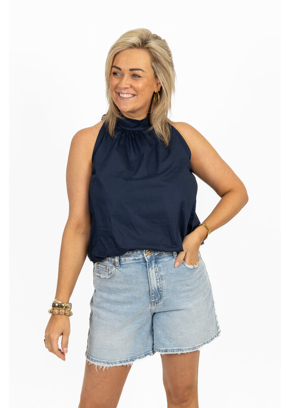 21Jewelz Balloon look haltertop - donkerblauw