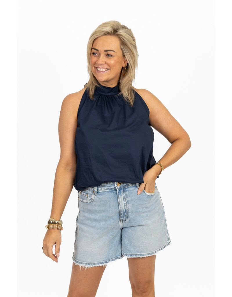 21Jewelz Balloon look haltertop - donkerblauw