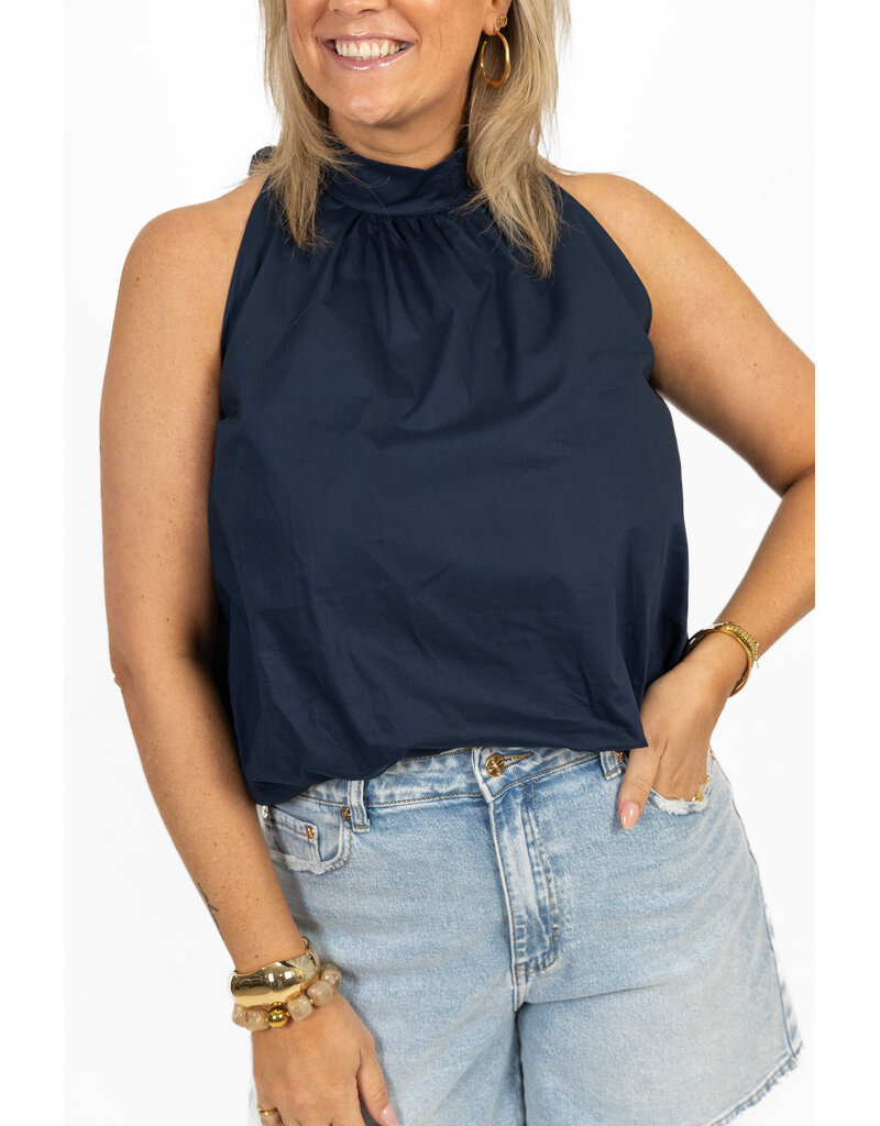 21Jewelz Balloon look haltertop - donkerblauw