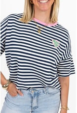 21Jewelz Gestreept matcha club t-shirt - blauw/wit