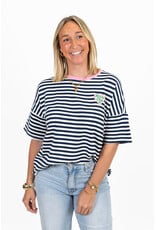 21Jewelz Gestreept matcha club t-shirt - blauw/wit