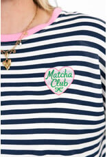 21Jewelz Gestreept matcha club t-shirt - blauw/wit