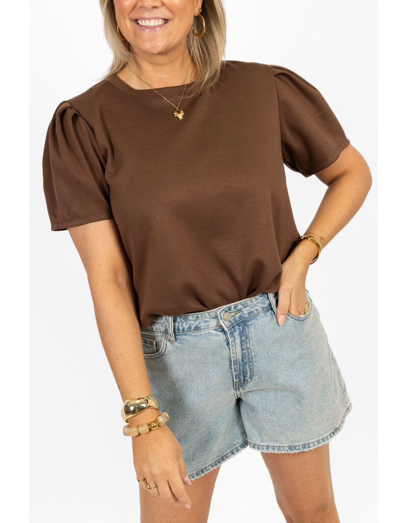 21Jewelz Sweatshirt met pofmouw - bruin