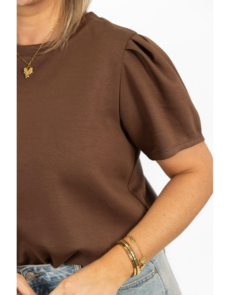 21Jewelz Sweatshirt met pofmouw - bruin