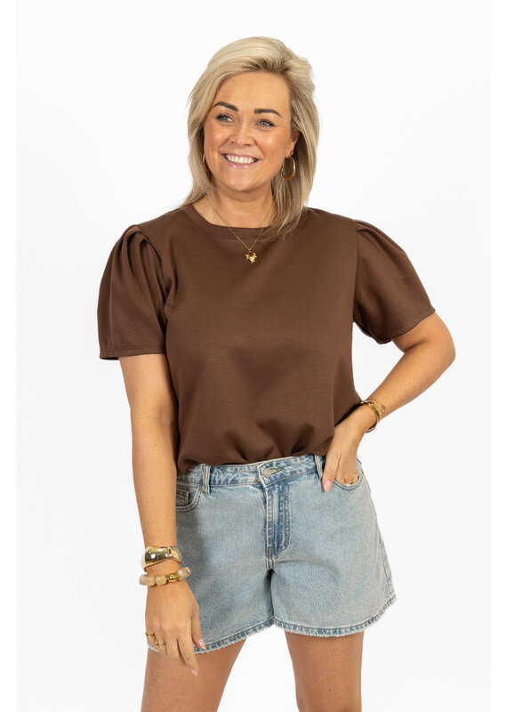 21Jewelz Sweatshirt met pofmouw - bruin