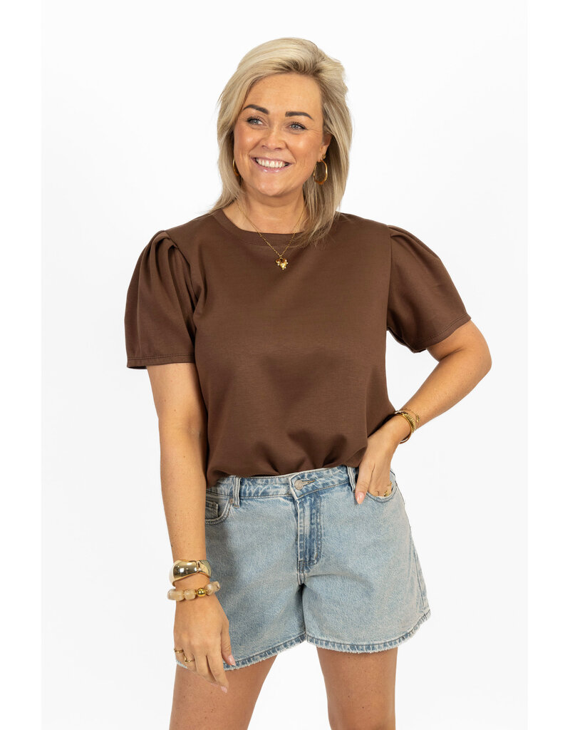 21Jewelz Sweatshirt met pofmouw - bruin