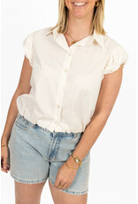 21Jewelz Cropped blouse met geplooid mouwtje - ecru