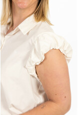 21Jewelz Cropped blouse met geplooid mouwtje - ecru
