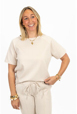 21Jewelz Korte mouwen sweater - lichtbeige