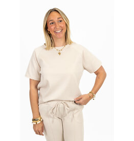 21Jewelz Korte mouwen sweater - lichtbeige