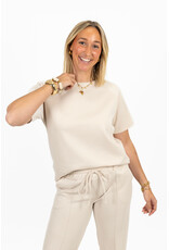 21Jewelz Korte mouwen sweater - lichtbeige
