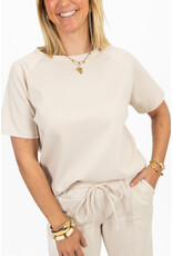 21Jewelz Korte mouwen sweater - lichtbeige