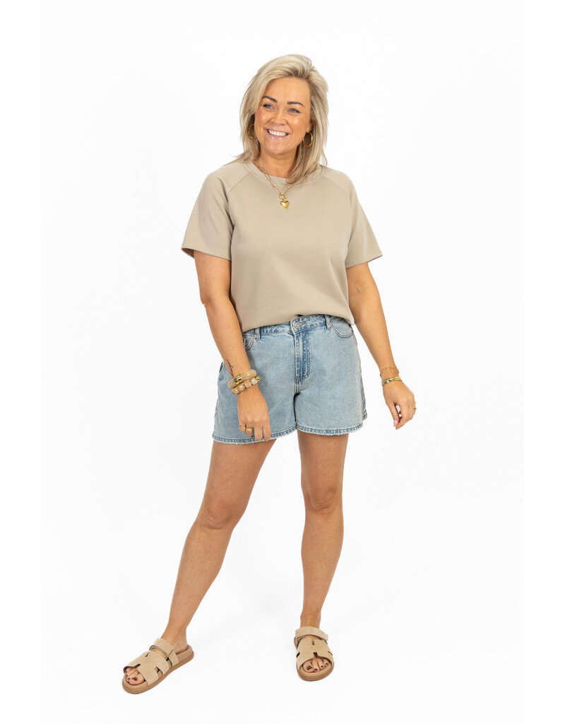 21Jewelz Korte mouwen sweater - taupe