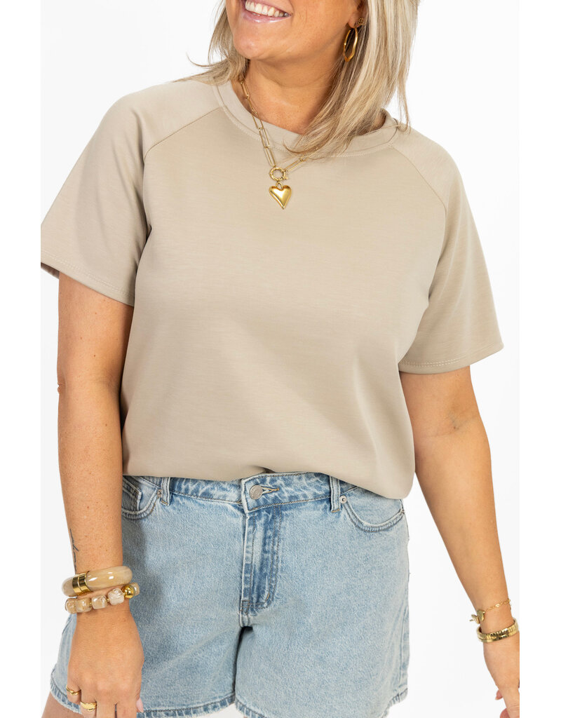 21Jewelz Korte mouwen sweater - taupe