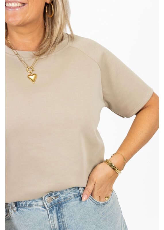 21Jewelz Korte mouwen sweater - taupe