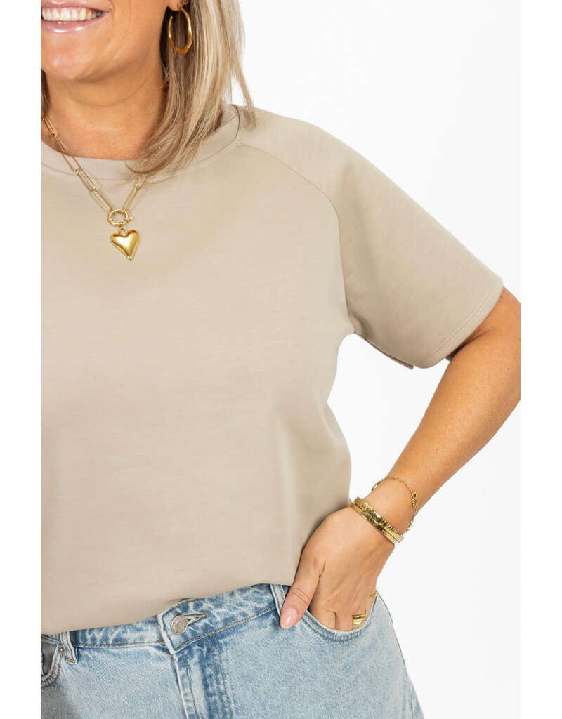 21Jewelz Korte mouwen sweater - taupe